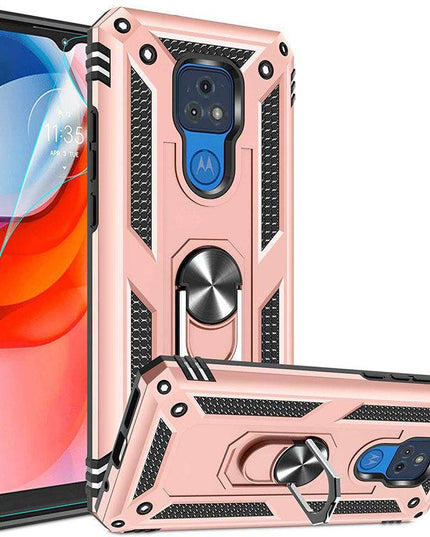 Luxury Armor Ring Bracket Phone case For Moto E7&E7 Plus With Screen Protector - Libiyi