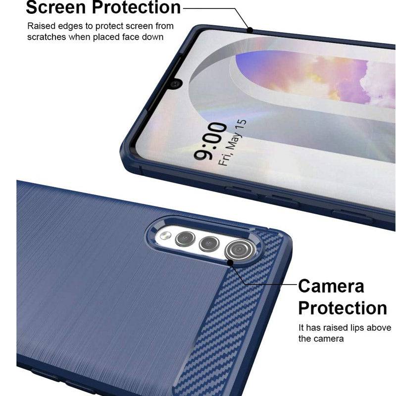 Luxury Carbon Fiber Case For LG Velvet With 2-Pack Screen Protectors - Libiyi