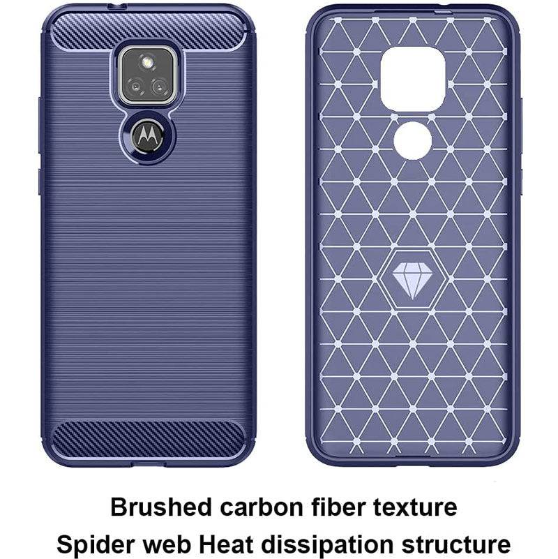 Luxury Carbon Fiber Case For Moto G Play 2021 With Screen Protector - Libiyi