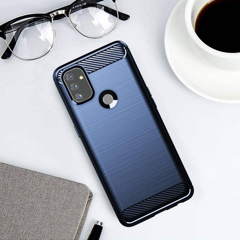 Luxury Carbon Fiber Case For OnePlus Nord N100 With Screen Protector - Libiyi