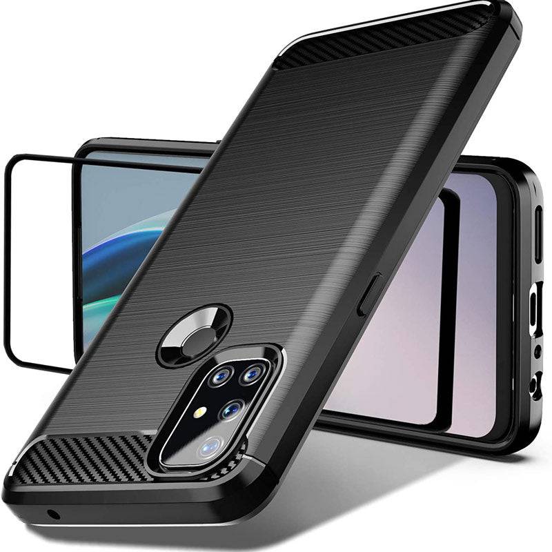 Luxury Carbon Fiber Case For OnePlus Nord N100 With Screen Protector - Libiyi