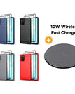 Azul / S10 Lite / Com protetores de tela de 2 pacotes e carregador sem fio