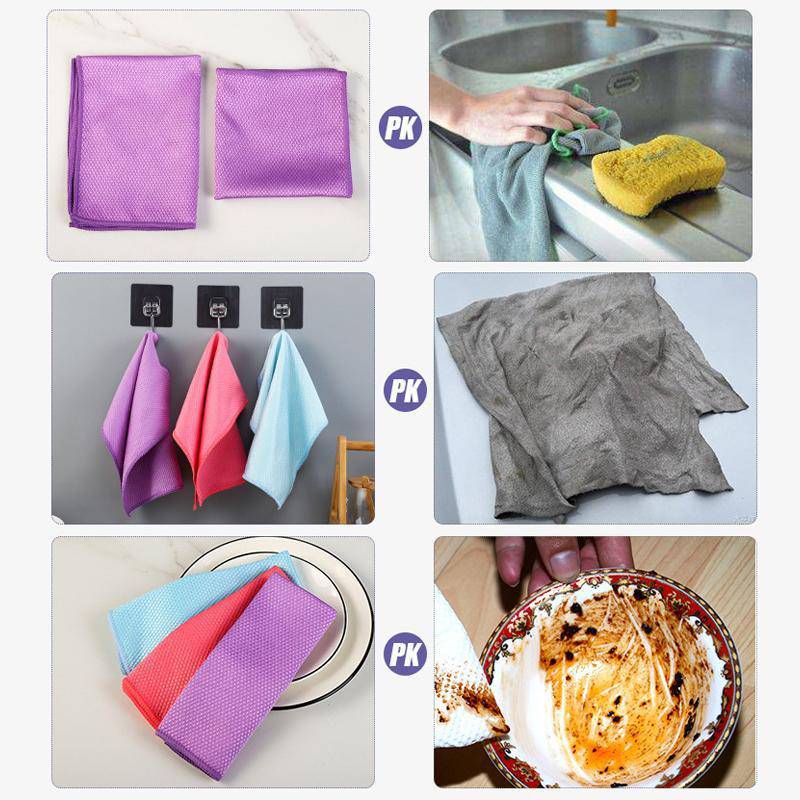 Fish Scale Microfiber Polishing Cleaning Cloth 5 Pcs - Libiyi