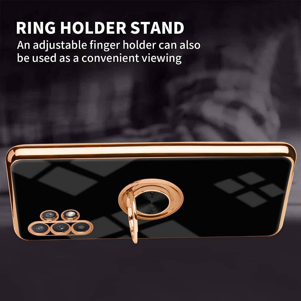 Slim Thin Finger Ring Stand Electroplated Silicone Case For Samsung A32(5G) - Libiyi