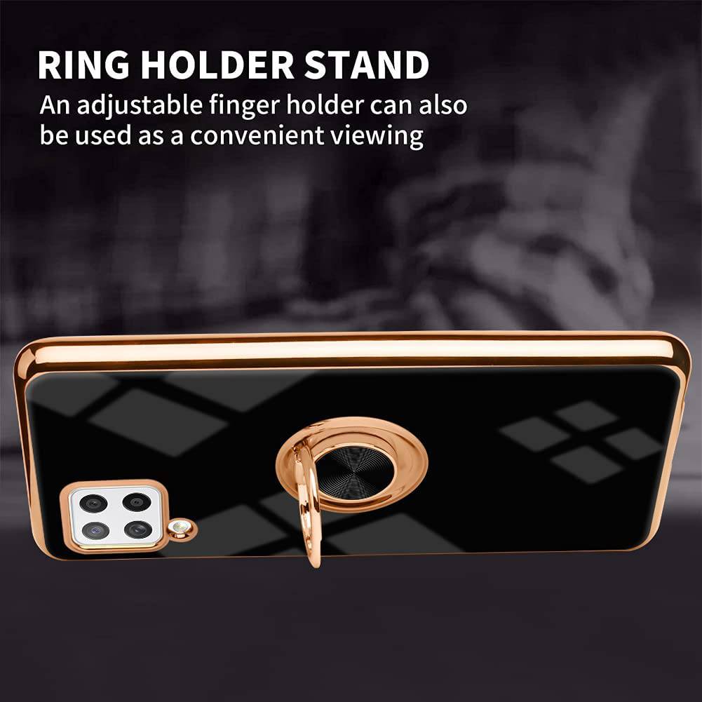 Slim Thin Finger Ring Stand Electroplated Silicone Case For Samsung A42(5G) - Libiyi