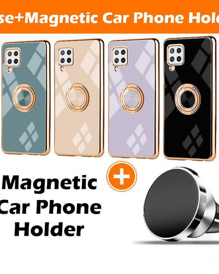Slim Thin Finger Ring Stand Electroplated Silicone Case For Samsung A42(5G) - Libiyi