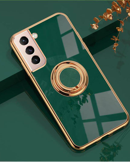 Shiny Plating Built-in Finger Ring Case For Samsung S21 Plus - Libiyi