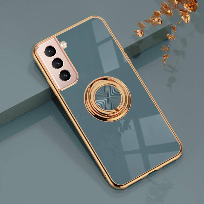 Shiny Plating Built-in Finger Ring Case For Samsung S21 Plus - Libiyi