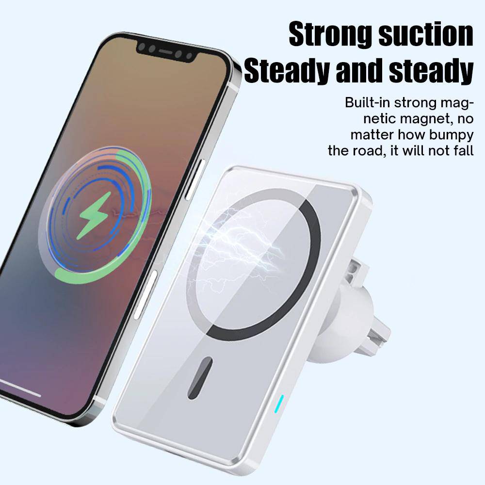 15W Fast Wireless Magnetic Strong Suction Charger Car Holder Air Vent Bracket For iPhone - Libiyi