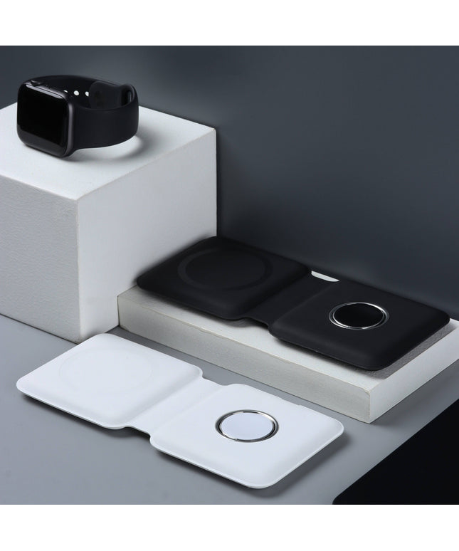15W Qi Wireless Magnetic 2 in 1 Foldable Fast Charger for iPhone 12 11 Airpods Apple Watch - Libiyi
