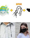 Branco / 3 unidades/conjunto / Com cordões (2 unidades) + máscara (1 unidade)