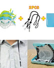 Branco / 3 unidades/conjunto / Com cordões (2 unidades) + bolsa de armazenamento de proteção facial (1 unidade)